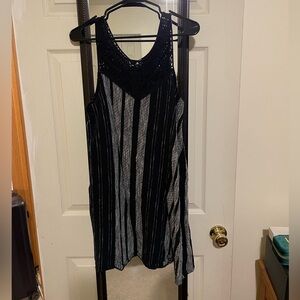Roxy Black and Gray Crochet Top Dress